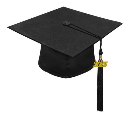 Matte Black High School Cap & Tassel - Graduation Caps