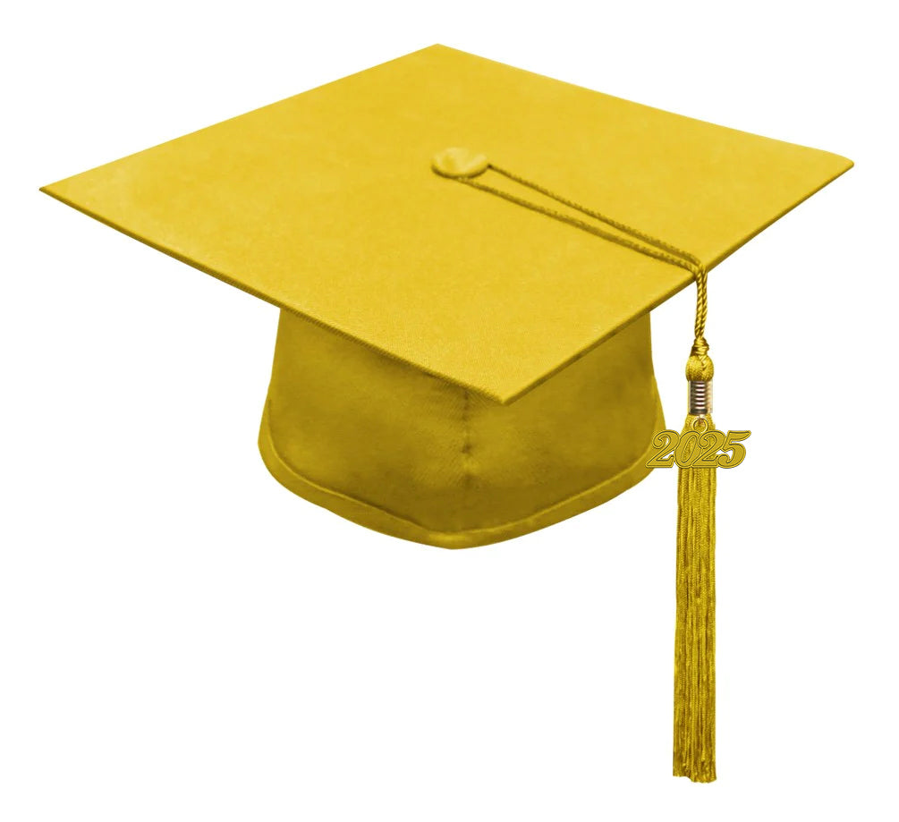 Matte Gold High School Graduation Cap and Gown