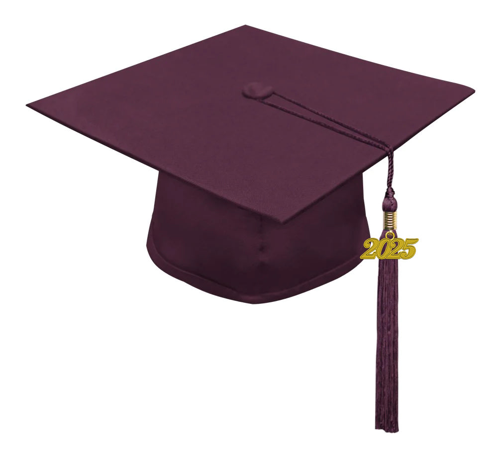 Child Matte Maroon Cap & Tassel - Preschool & Kindergarten Graduation