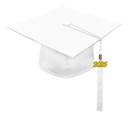 Matte White Middle School Cap & Tassel