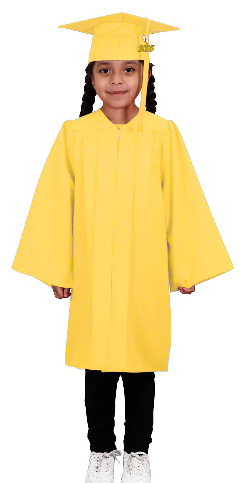 Child Matte Gold Graduation Cap & Gown - Preschool & Kindergarten