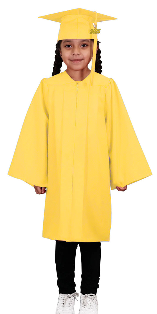 Child Matte Gold Graduation Cap & Gown - Preschool & Kindergarten