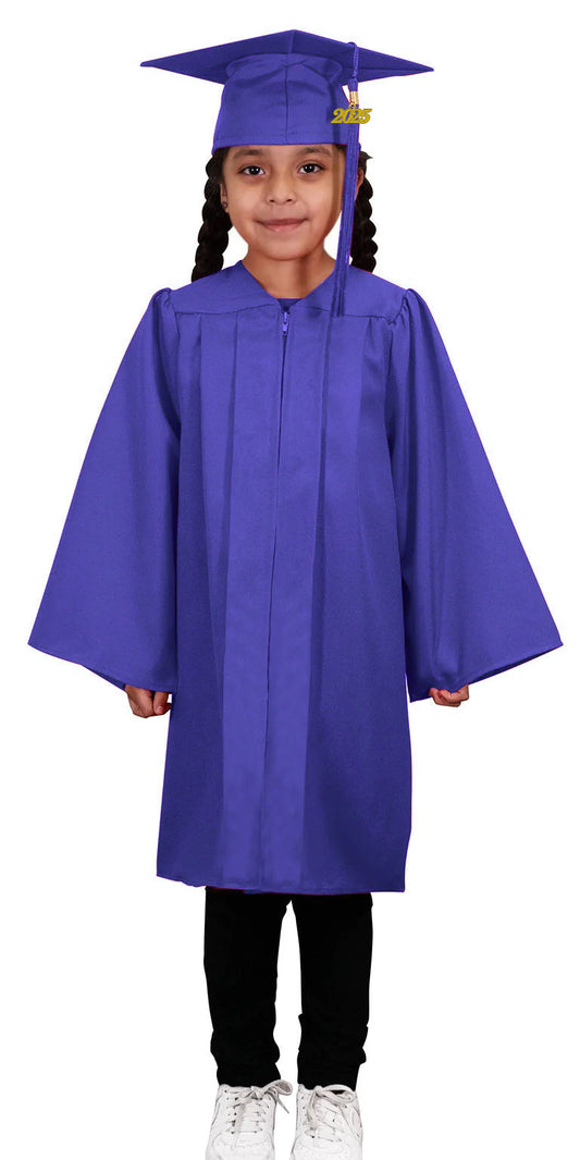 Child Matte Purple Graduation Cap & Gown - Preschool & Kindergarten