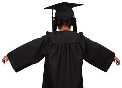 Child Matte Black Cap & Gown - Preschool & Kindergarten