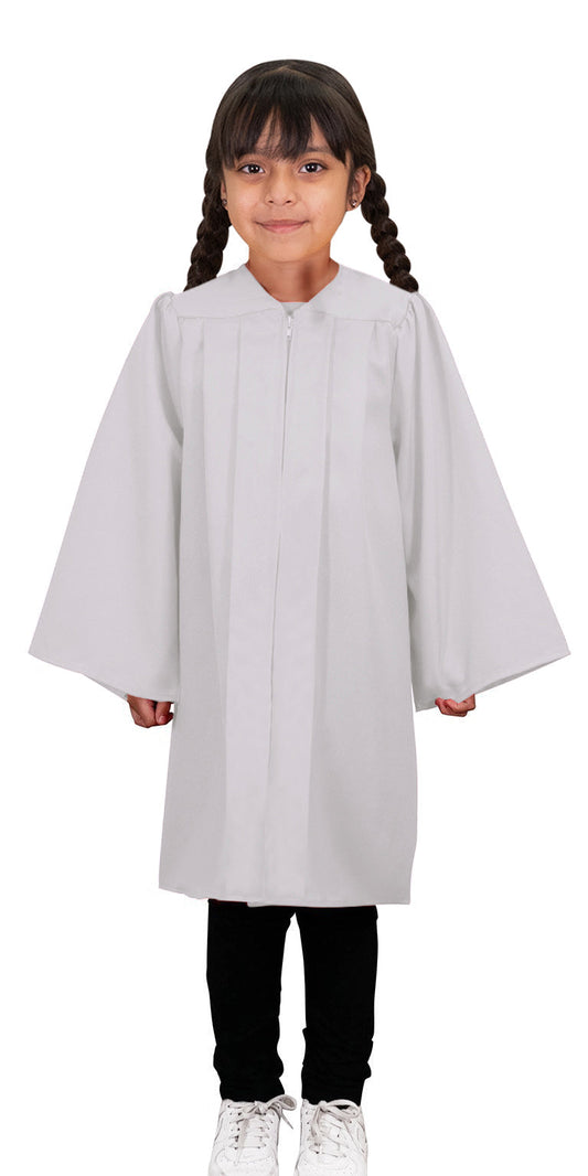 Child Matte White Graduation Gown - Preschool & Kindergarten Gowns