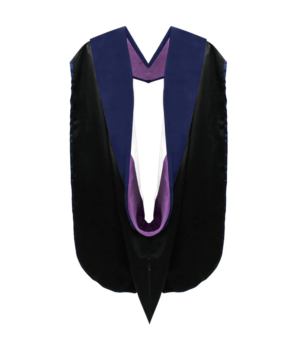 Phd Hood Dark Blue Velvet - Purple & White