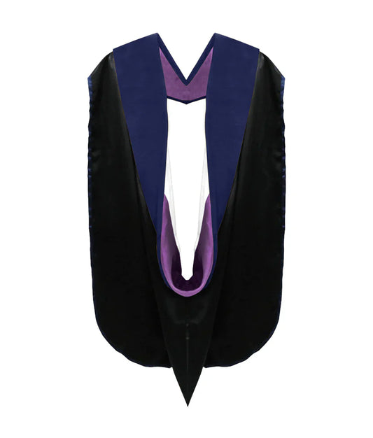 Phd Hood Dark Blue Velvet - Purple & White