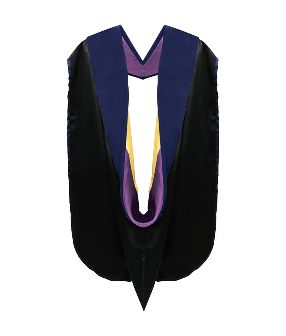 Phd Hood Dark Blue Velvet - Purple & Gold