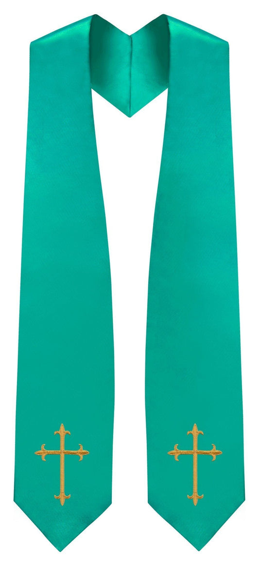 Emerald Green Traditional Choir Stole - Churchings