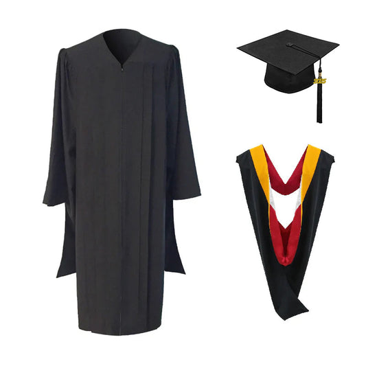 Classic Masters Graduation Cap, Gown, Tassel & Hood Package