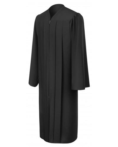 Matte Black Bachelors Graduation Gown - College & University - Graduation Cap and Gown