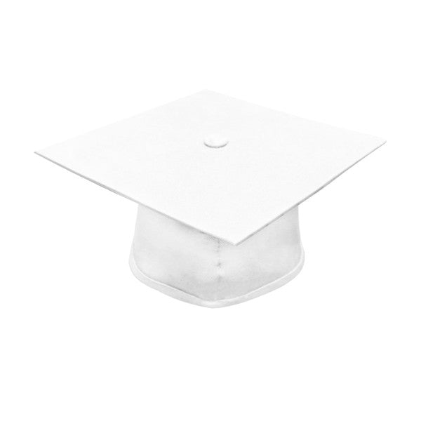 Matte White High School Graduation Cap and Gown - Graduation Cap and Gown