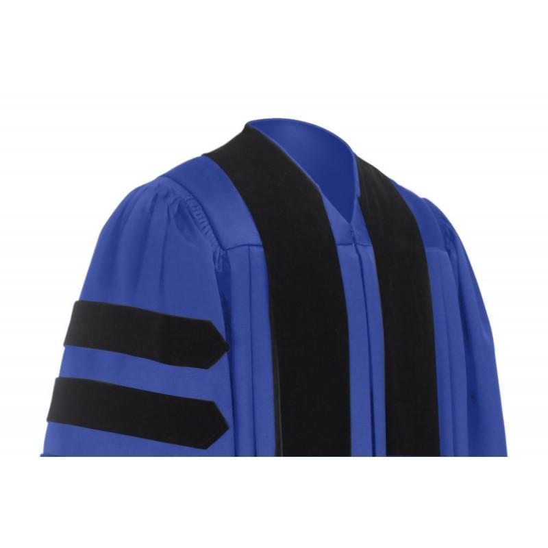 Deluxe Royal Blue Doctoral Gown - Graduation Cap and Gown