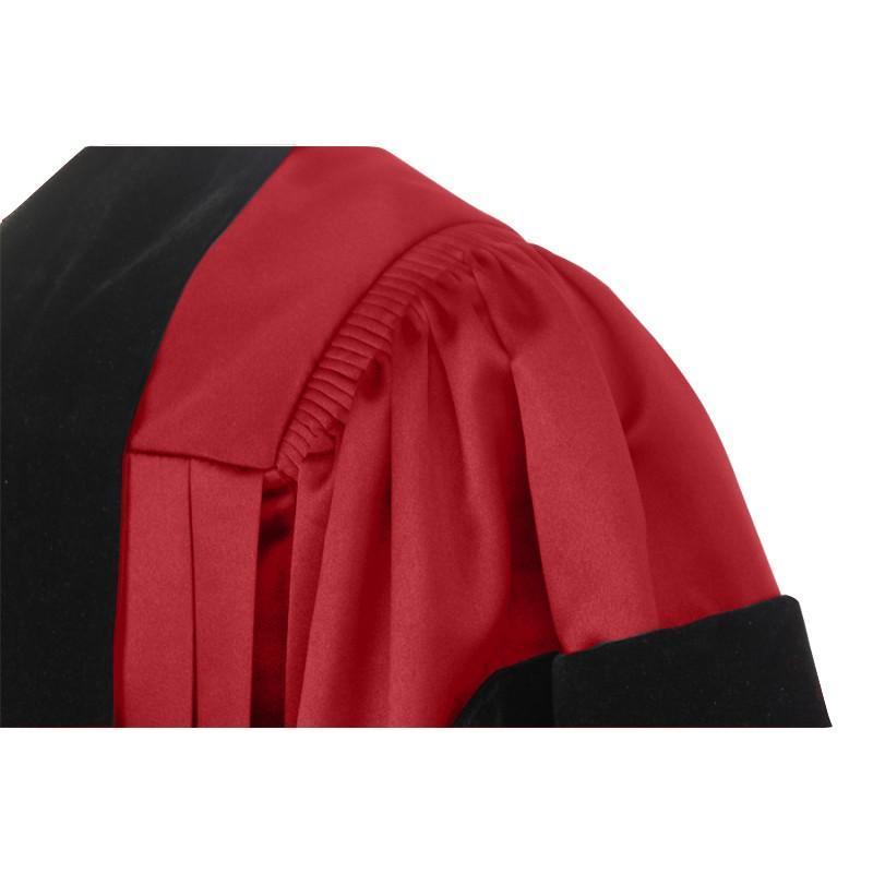 Deluxe Red Doctoral Gown - Graduation Cap and Gown