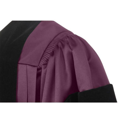 Deluxe Maroon Doctoral Gown - Graduation Cap and Gown