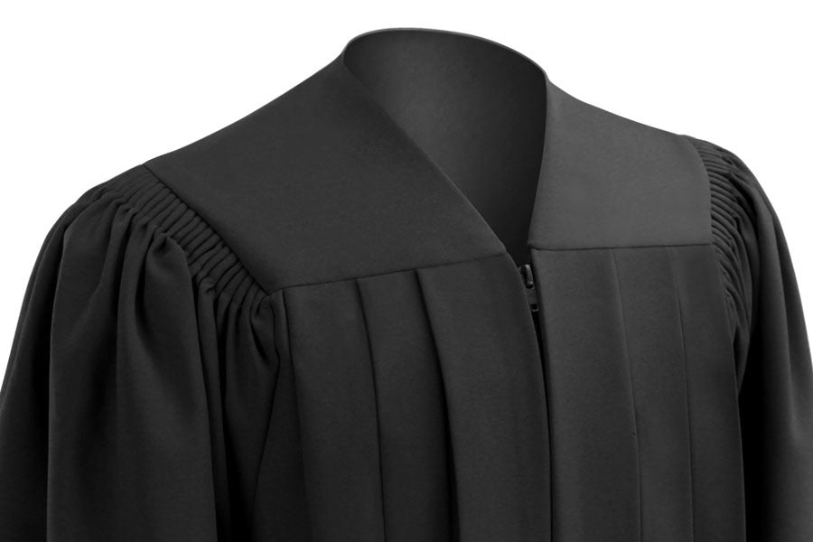 Deluxe Black High School Graduation Gown - Fluted Gown - Graduation Cap and Gown