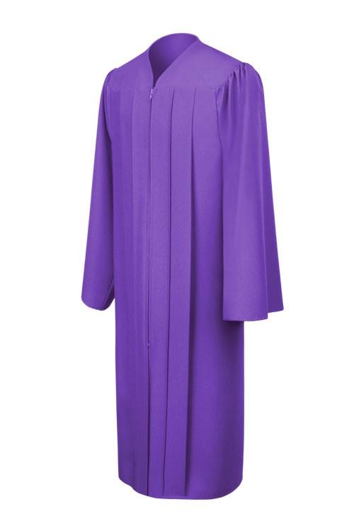 Matte Purple High School Graduation Gown - Graduation Cap and Gown