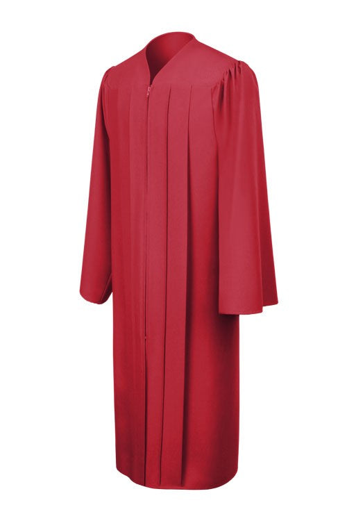 Matte Red High School Graduation Gown - Graduation Cap and Gown