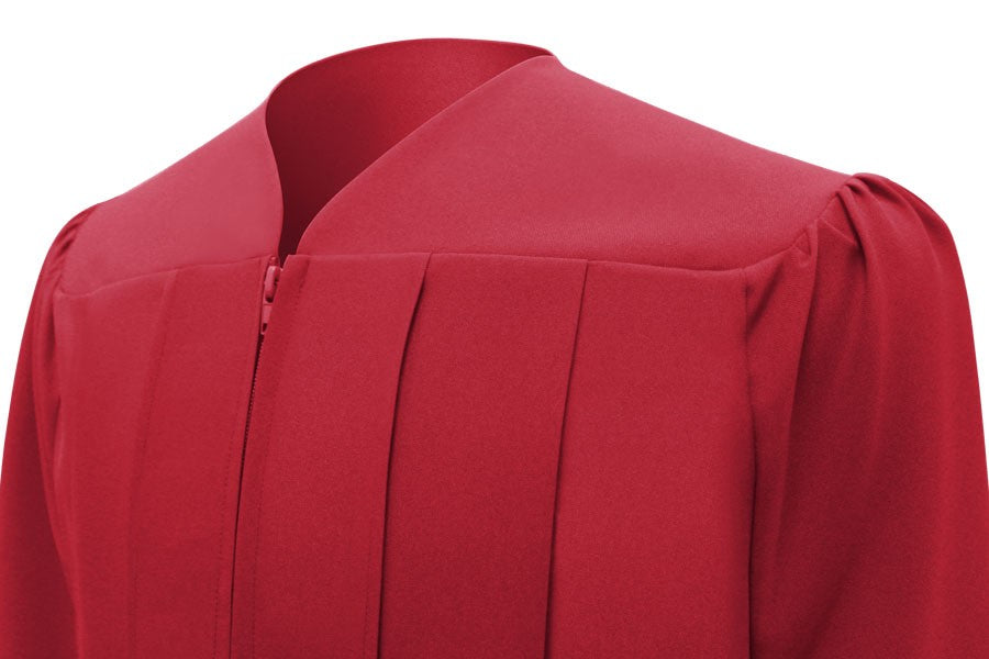 Matte Red High School Graduation Gown - Graduation Cap and Gown