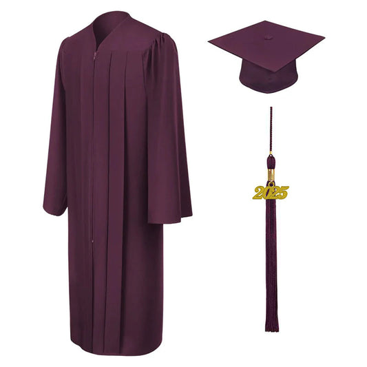 Matte Maroon Elementary Cap, Gown & Tassel