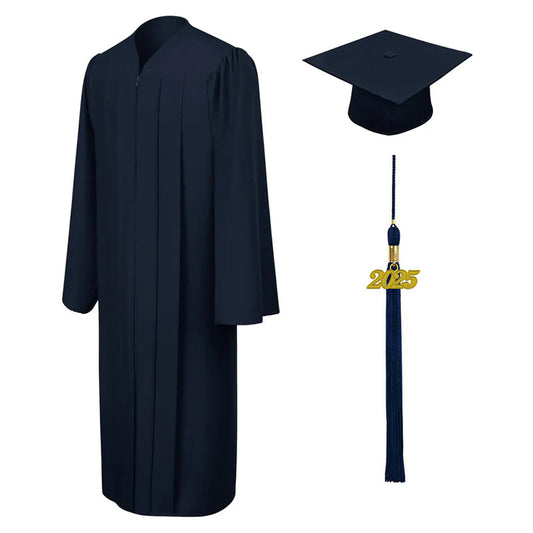 Matte Navy Blue Middle School Cap, Gown & Tassel