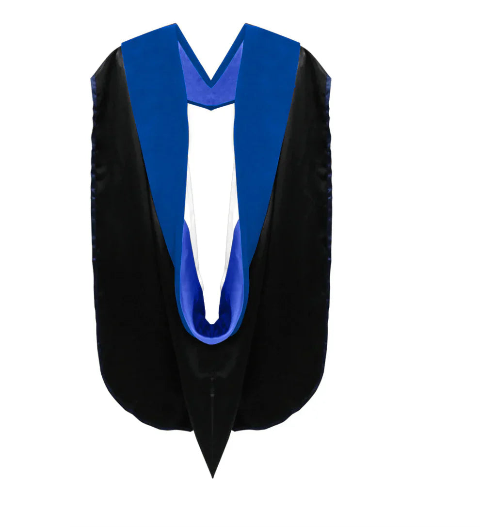 PhD Hood Royal Blue Velvet - Royal Blue & White