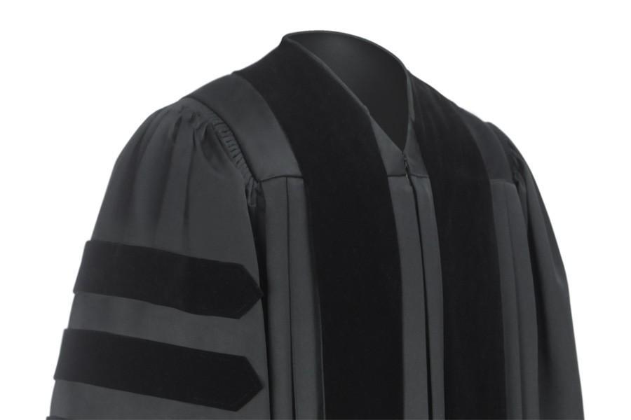 Deluxe Black Clergy Robe - Churchings