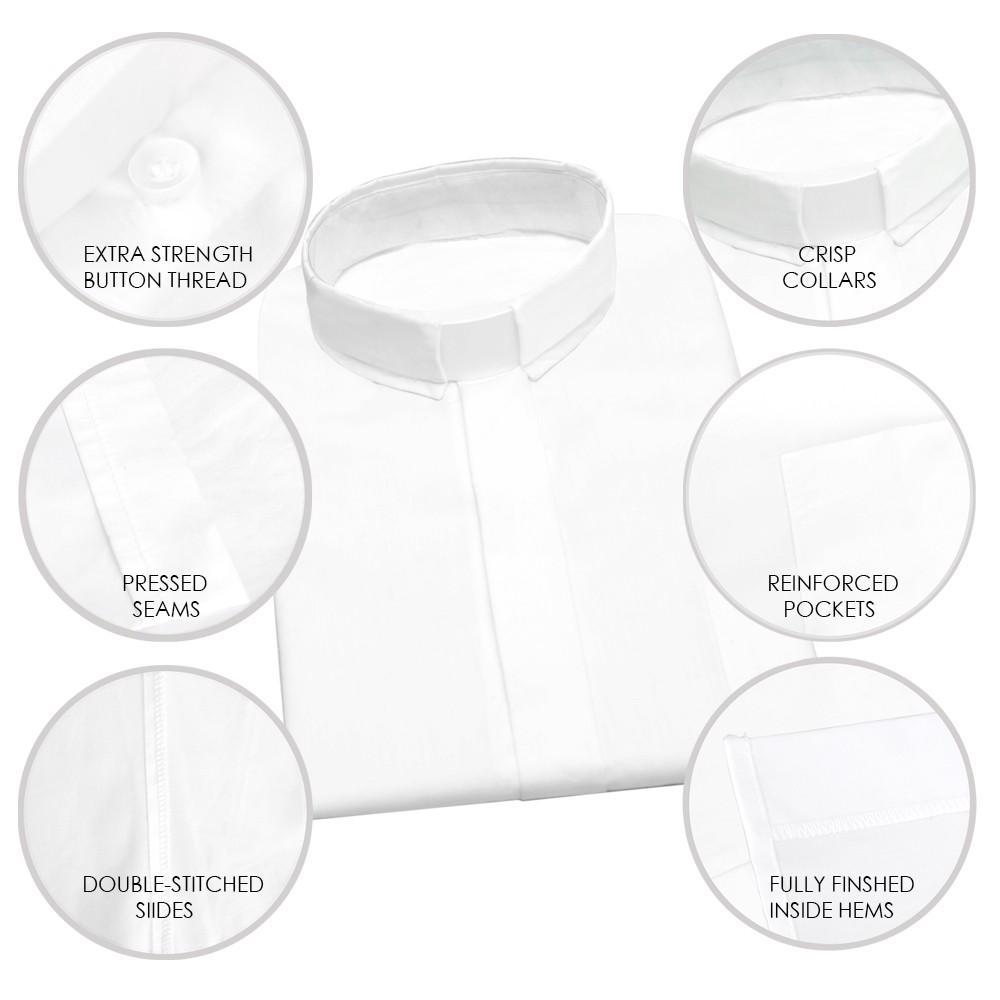 White Short Sleeve Clergy Shirt - Churchings