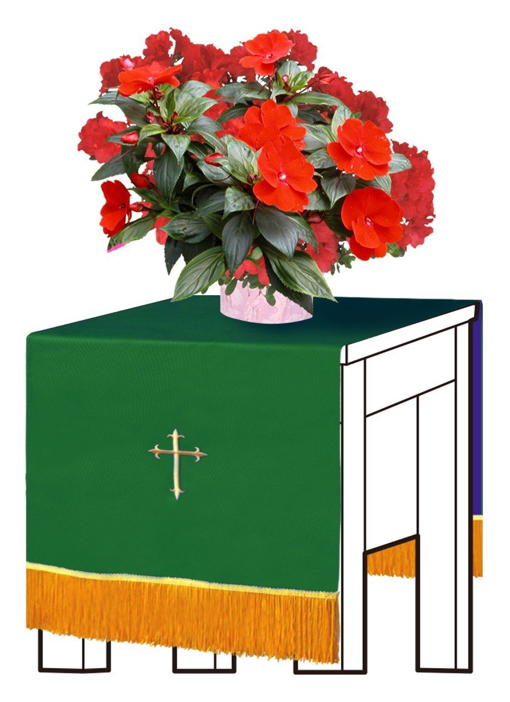 Hunter/Purple Flower Stand Cover - Churchings